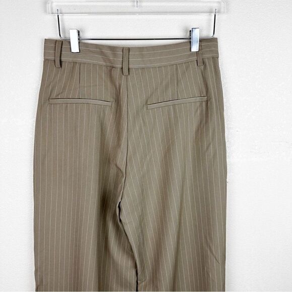 Blu Pepper Nordstrom Pin Stripe Trouser Slacks Beige Pants Wide Leg XL - Picture 10 of 11